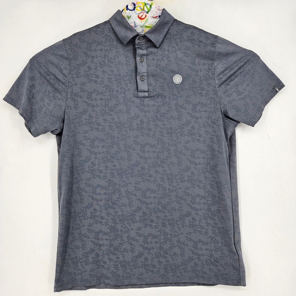 Kjus Polo Shirt Mens Extra Large Stephen Blue Floral Pattern Short Sleeve